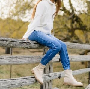 Zyia Distressed Denim Joggers